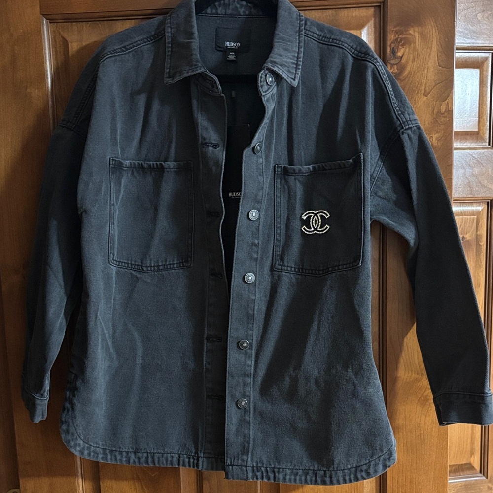 Women’s Hudson Jeans Charcoal Shirt Jacket SZ M